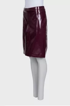 Purple eco-leather skirt