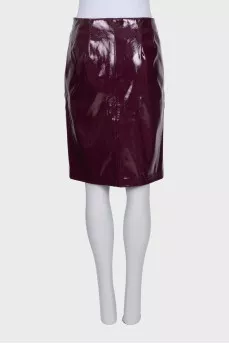 Purple eco-leather skirt