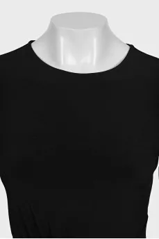 Black fitted dress with a zipper