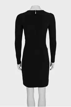 Black fitted dress with a zipper