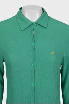 Green logo shirt dress