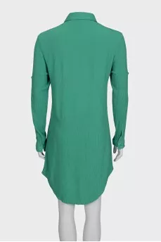 Green logo shirt dress