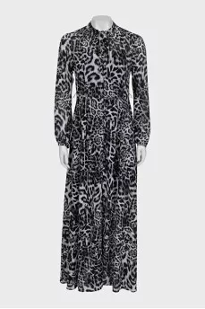 Sheer printed maxi dress