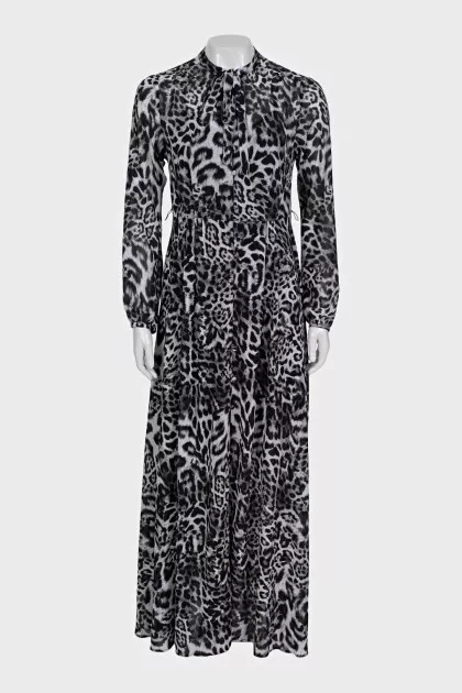 Sheer printed maxi dress