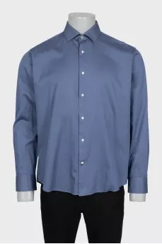 Men's blue button-down shirt