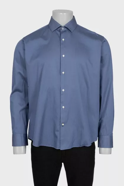 Men's blue button-down shirt
