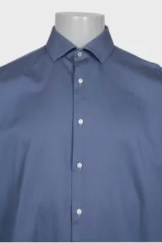 Men's blue button-down shirt
