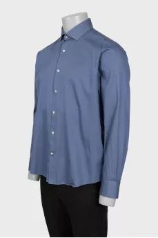 Men's blue button-down shirt