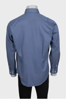 Men's blue button-down shirt