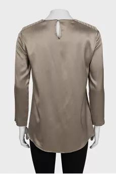 Straight cut long sleeve blouse