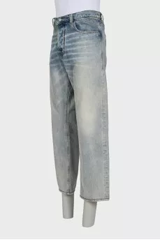 Men's light blue loose fit jeans