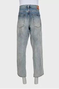 Men's light blue loose fit jeans