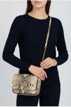 Leather bag with animal print