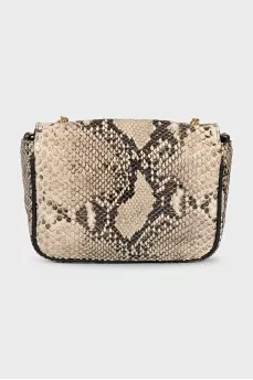 Leather bag with animal print