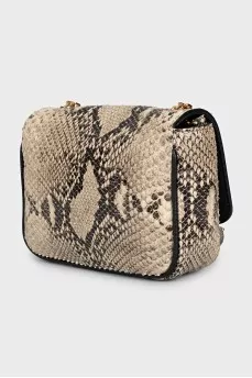 Leather bag with animal print