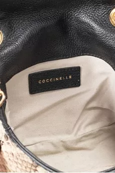 Leather bag with animal print