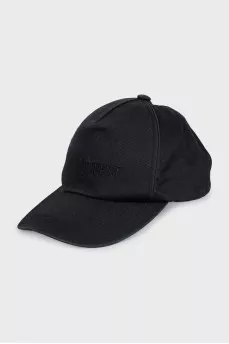 Black cap with brand logo