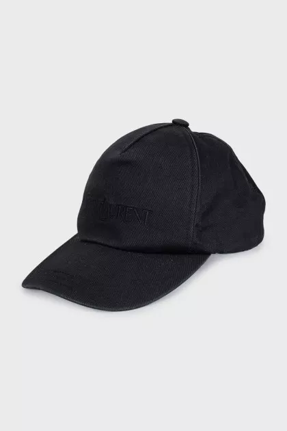 Black cap with brand logo
