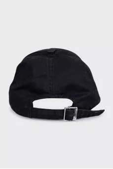 Black cap with brand logo