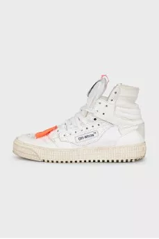 White Off-Court 3.0 Leather High-Top Sneakers