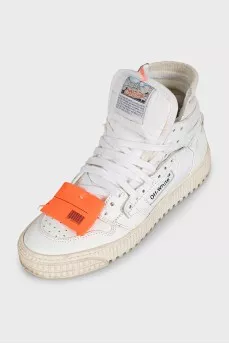 White Off-Court 3.0 Leather High-Top Sneakers