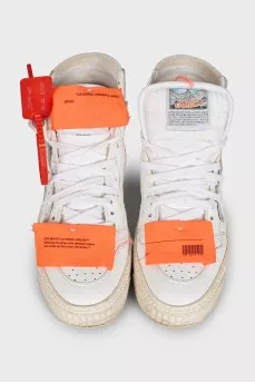 White Off-Court 3.0 Leather High-Top Sneakers