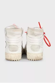 White Off-Court 3.0 Leather High-Top Sneakers