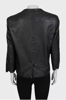 Leather jacket with pockets