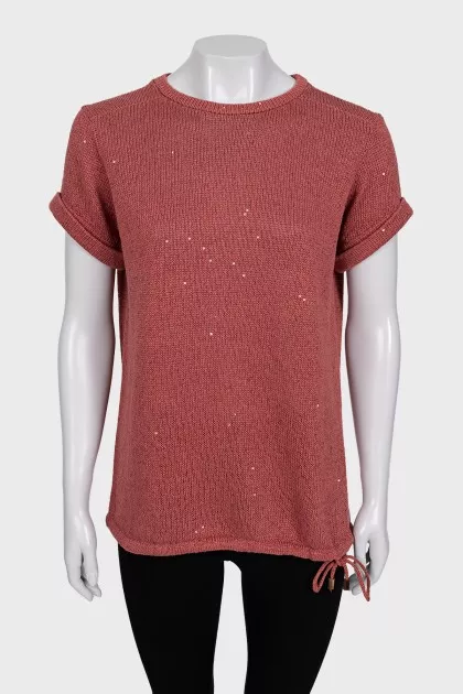 Knitted T-shirt with sequins