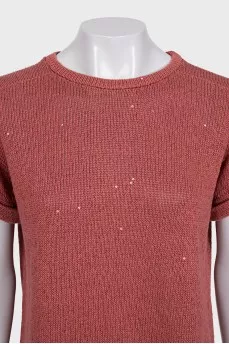 Knitted T-shirt with sequins