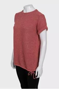 Knitted T-shirt with sequins