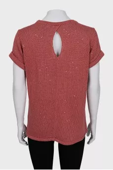 Knitted T-shirt with sequins