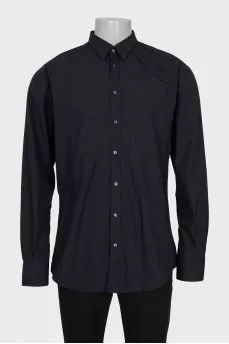Men's shirt with black checkered print