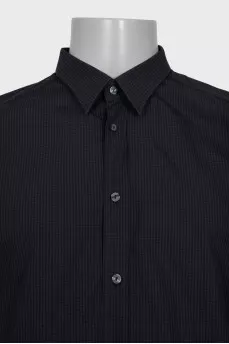 Men's shirt with black checkered print