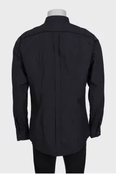 Men's shirt with black checkered print