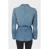 Denim cardigan with belt