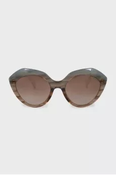 Cat-eye sunglasses with logo print