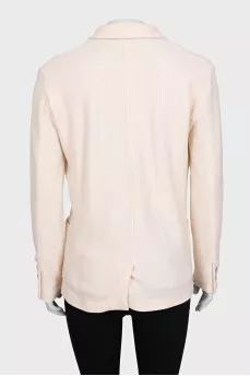 Beige double-breasted wool jacket