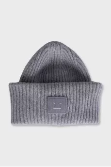 Gray hat with logo