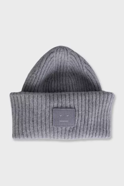 Gray hat with logo