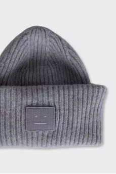 Gray hat with logo