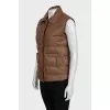 Brown quilted leather vest