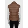 Brown quilted leather vest