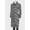 Black and white wool coat