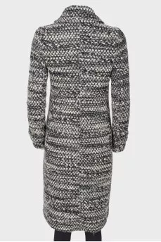 Black and white wool coat
