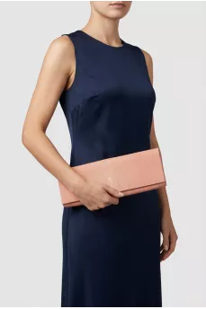 Rectangular leather clutch with magnetic clasp