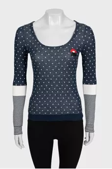 Polka dot print long sleeve
