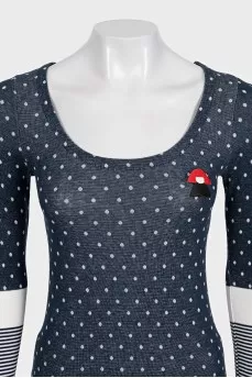 Polka dot print long sleeve