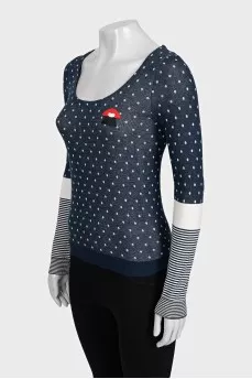 Polka dot print long sleeve