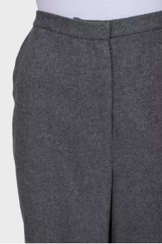 High-waisted grey wide-leg trousers